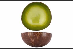 Bol Cocos Vert citron métallique 14cm